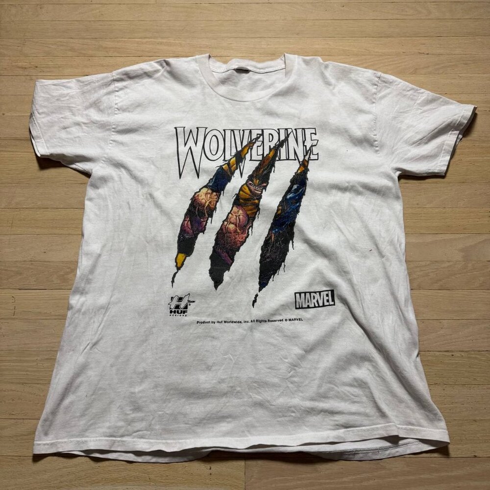 HUF x Marvel Wolverine Claws Graphic T-Shirt White XL Vintage Marvel Tee